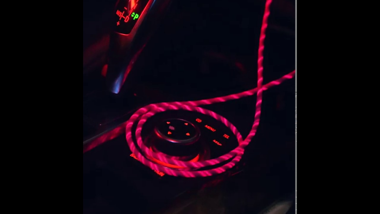EL Visible PD 18W Fast Charge USB-C to Lightning Led Light Flowing Light Up Charger Data Cable