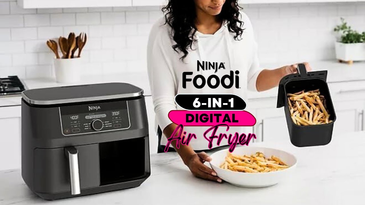 Ninja AD150 Foodi 8 Quart 6-in-1 DualZone 2-Basket | Ninja Digital Air Fryer | Ninja Air Fryer