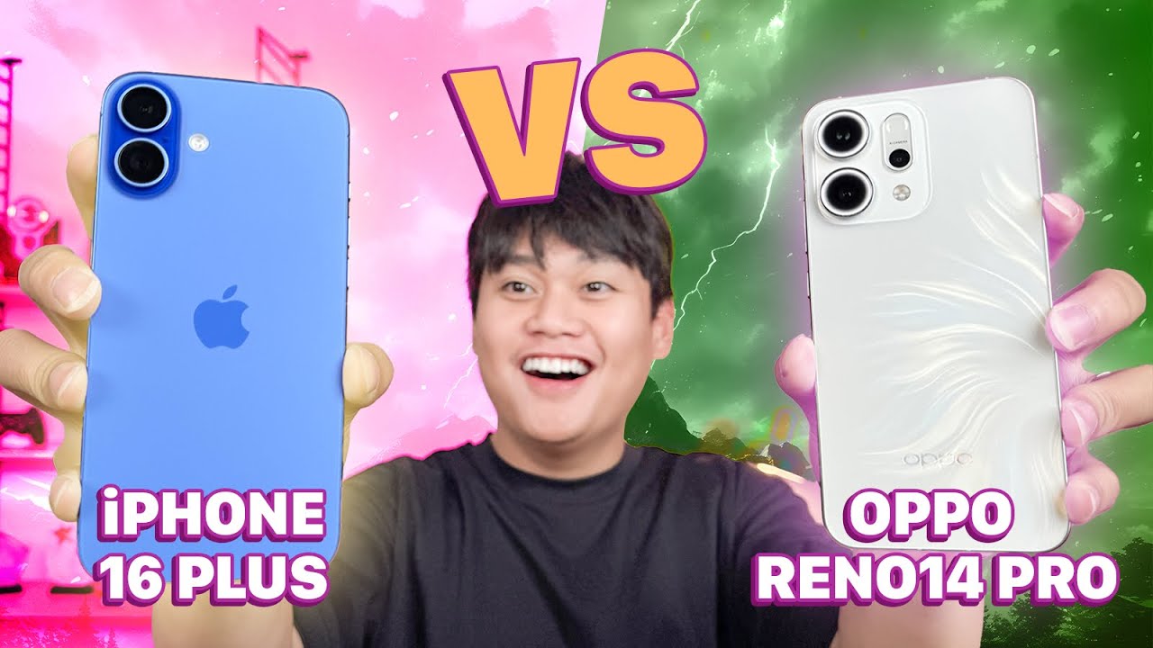 SO SÁNH iPHONE 16 PLUS 22 TRIỆU VS OPPO RENO14 PRO 19 TRIỆU: GIỐNG NHAU THỰC SỰ:))