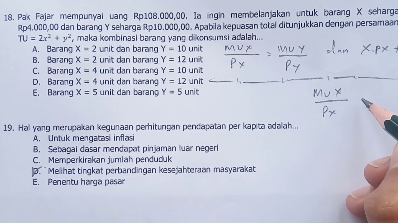 Mencari kombinasi barang yang dikonsumsi