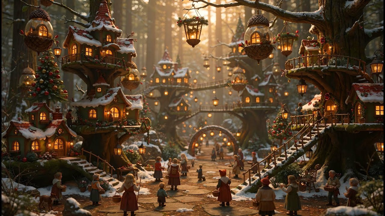 Magical Miniature world Christmas Village Joyful Winter Holiday Music Whimsical Ambience