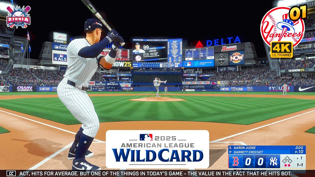 MLB The Show 25 Yankees vs Red Sox AL Wild Card Game 1 - Boston Drama!