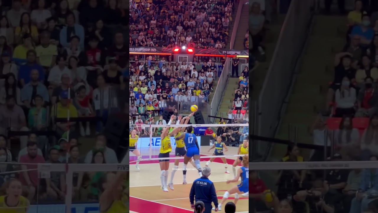 Qui &egrave; quando Myriam insegna come si gioca contro un muro forte ❤️🏐 #myriamsylla #blockout #shorts