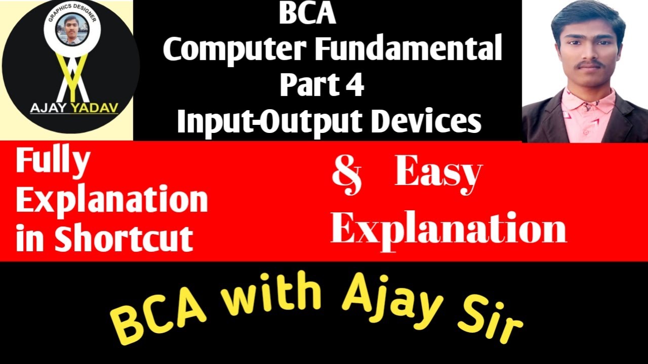 BCA Computer Fundamental part 4 , Input Output Device's.