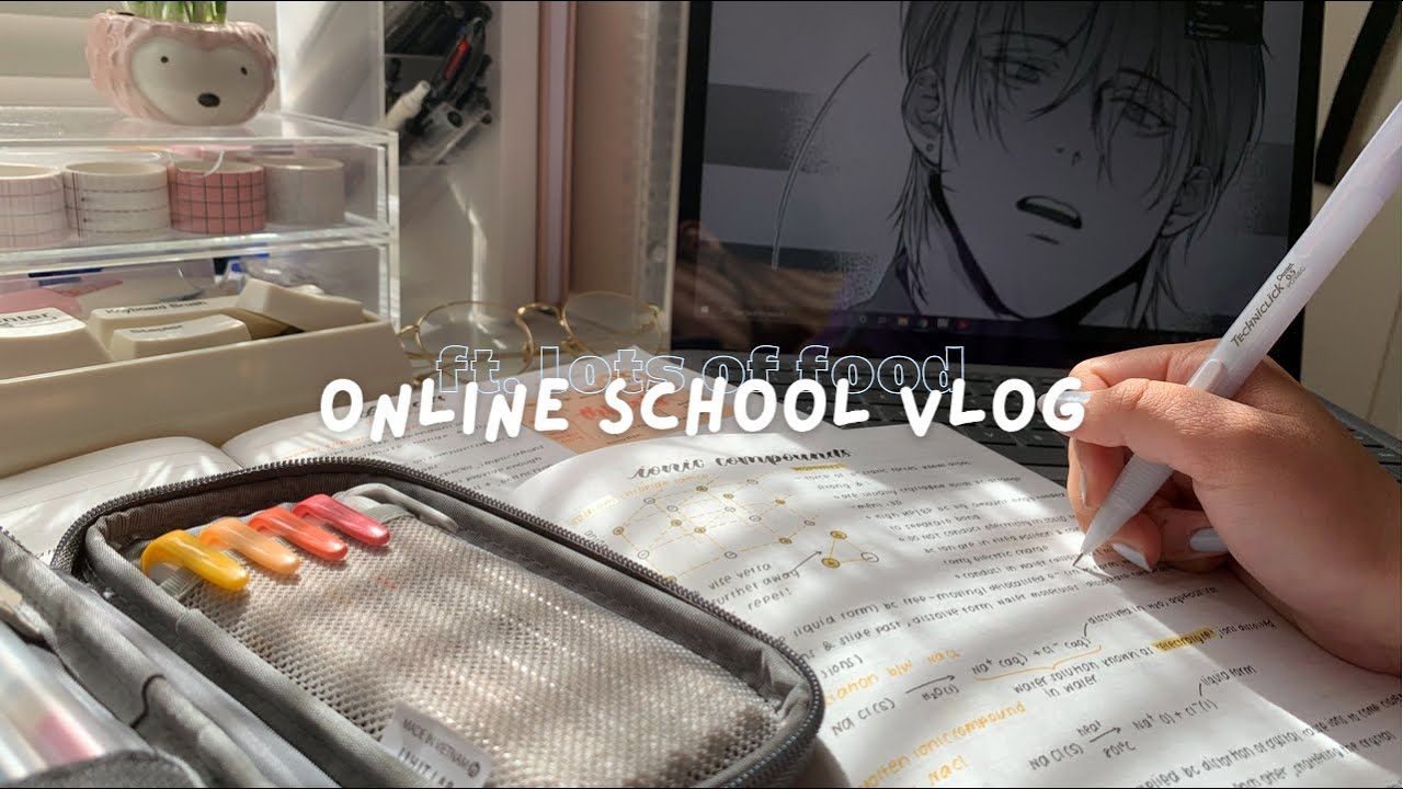 online school (study) vlog // what I eat in quarantine, resin, journaling and being productive~