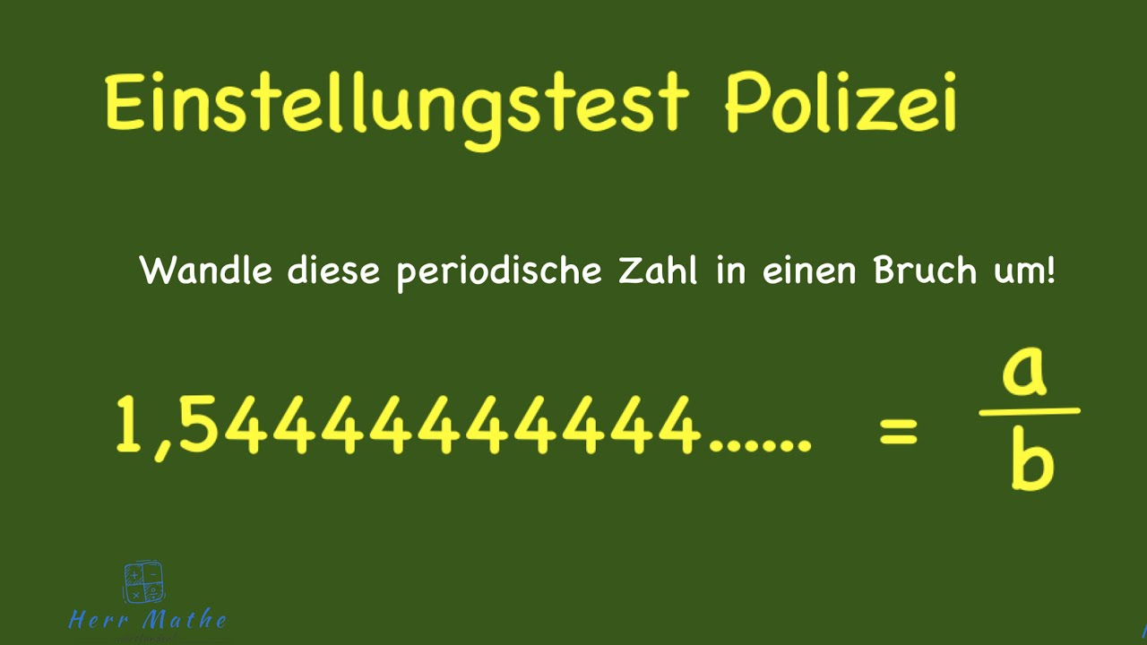 Einstellungstest der Polizei - Dezimalzahl in einen Bruch umwandeln