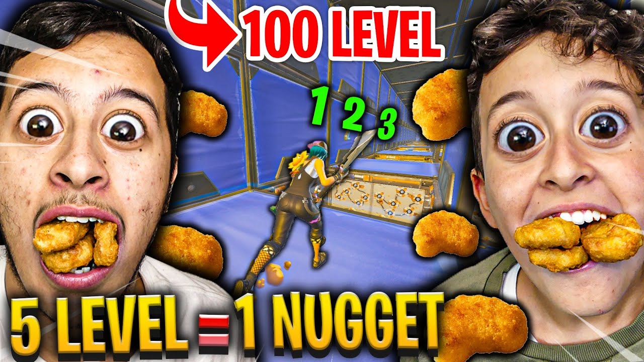 5 LEVEL = 1 NUGGET SUR CE DEATHRUN À 100 LEVEL SUR FORTNITE CRÉATIF !
