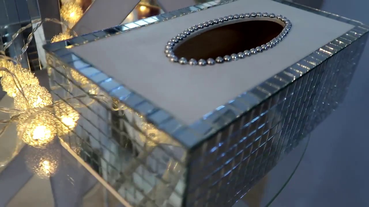 DIY: Chustecznik, TISSUE BOX SHINE GLAMOUR silver mosaic
