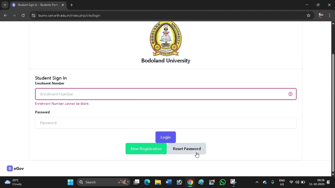 How to reset password 🤔 after register for Course Selection || Bodo video || FYUGP 1st Semester ||