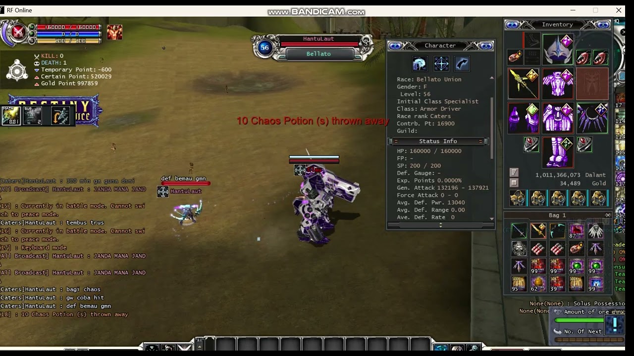 TEST MAU CBT RF DESTINY 1