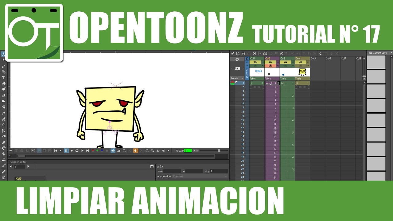 VIDEOTUTORIAL OPENTOONZ 17 - LIMPIAR ANIMACION