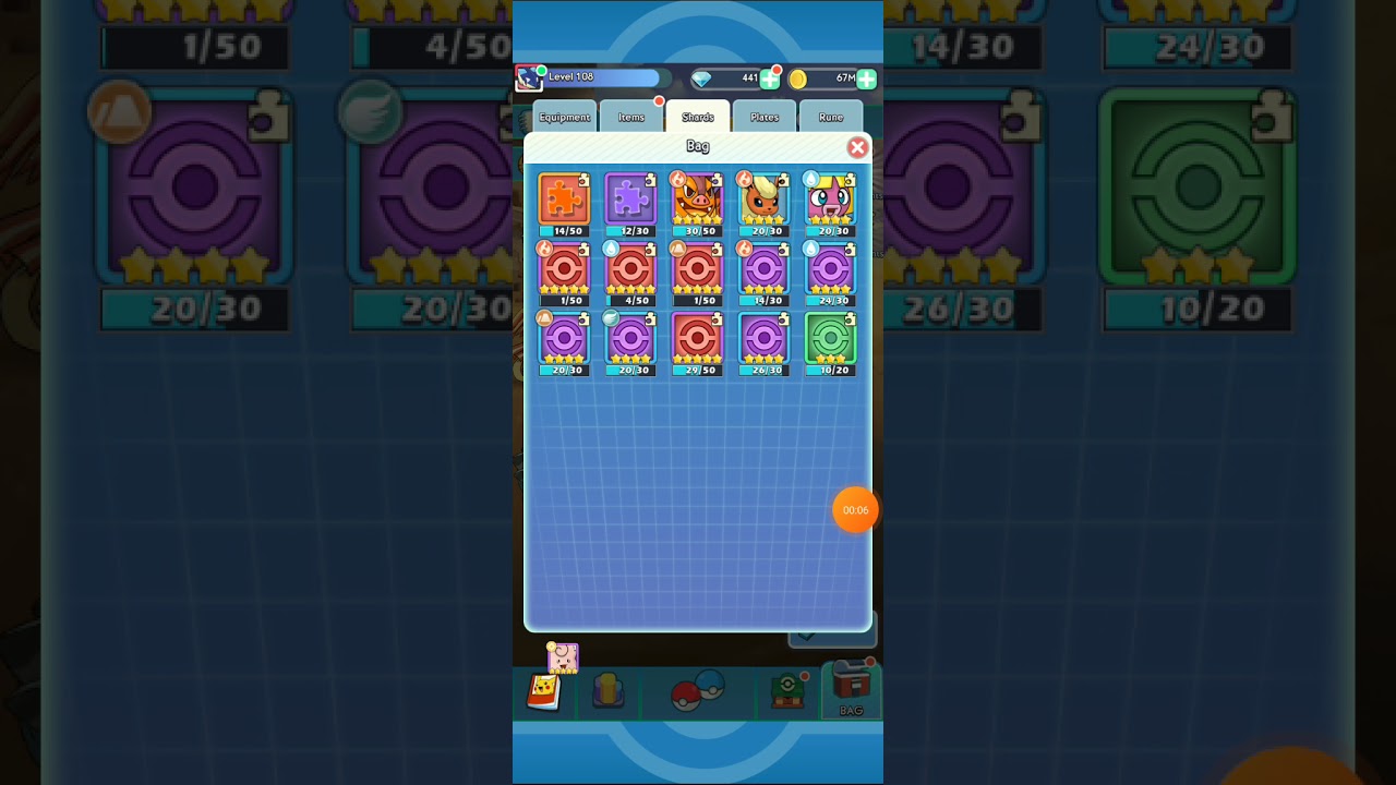 Opening 100 5 star pokemon shards in idle monster pokemon game