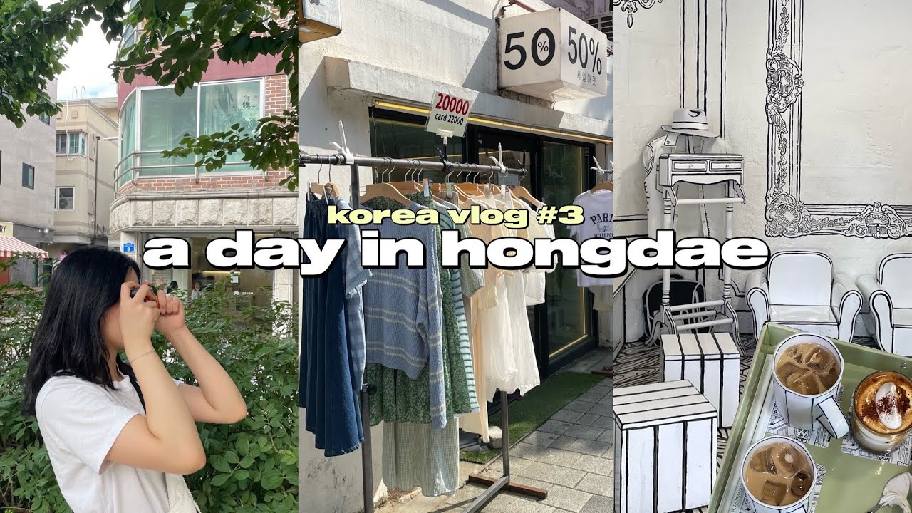 s3 vlog🛣 a day in hongdae, 2d cafe, photobooths and taking photos!