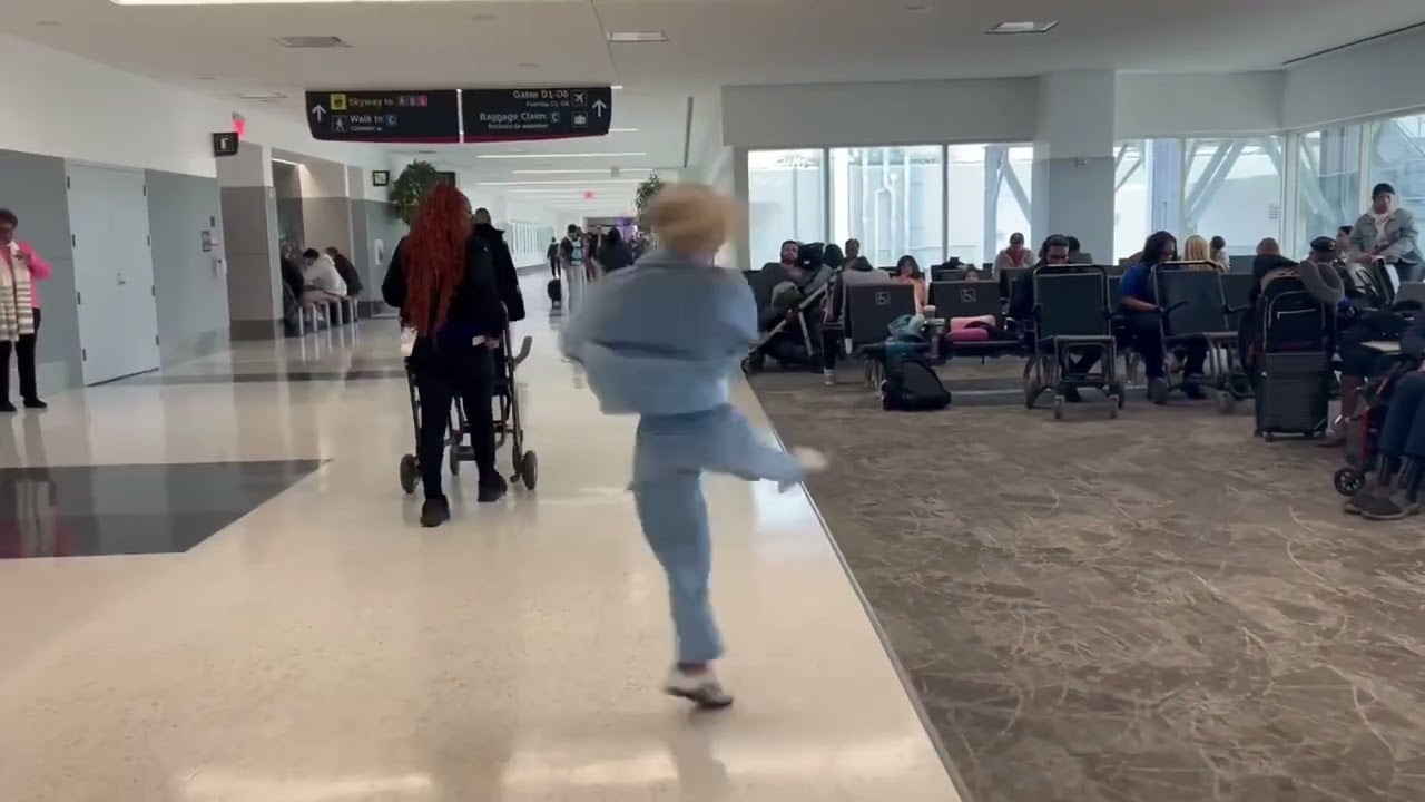 Grace Gerszewski dances at the airport - age 10 - #blakemcgrath airport trend