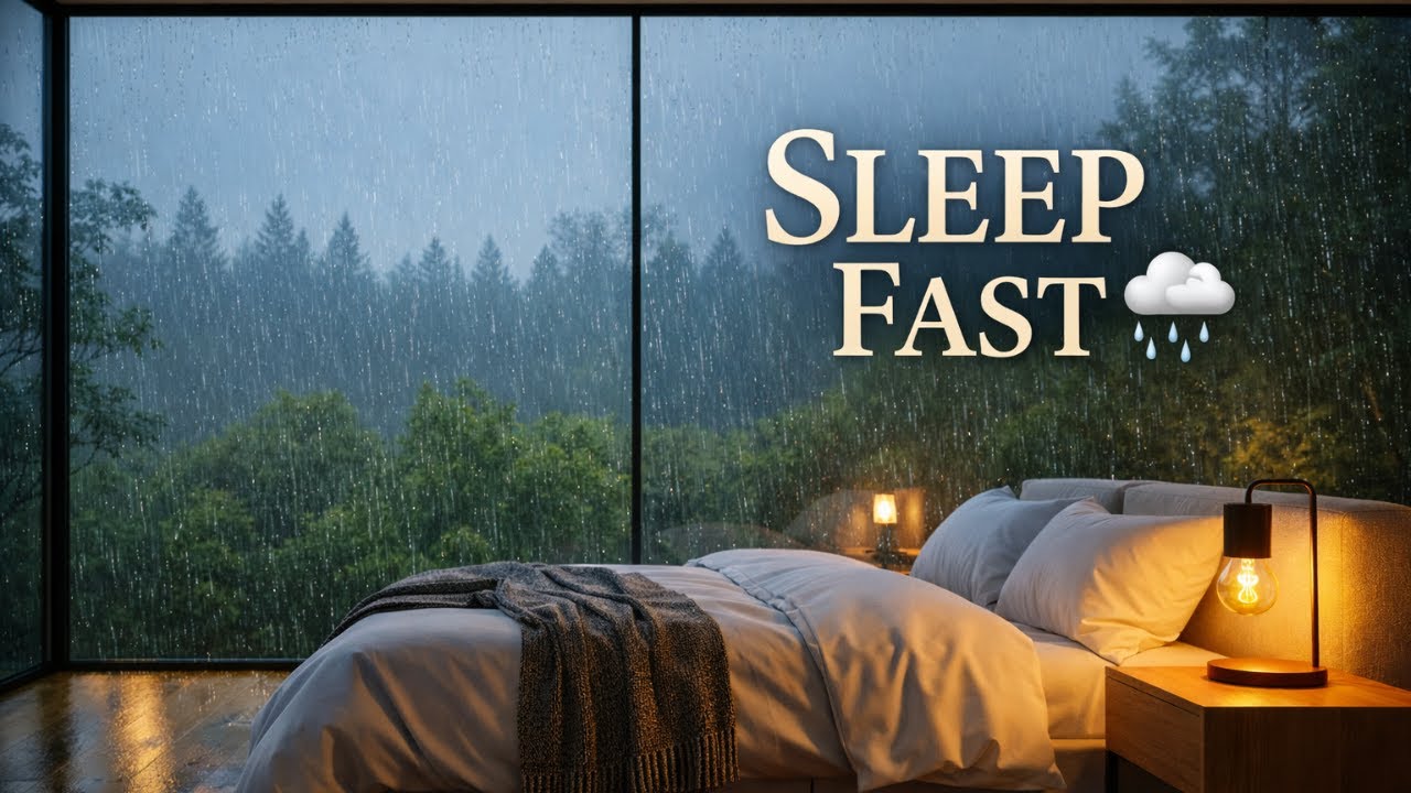 Deep Sleep Tonight 🌙 Rainy Bedroom Piano Ambience (LIVE)