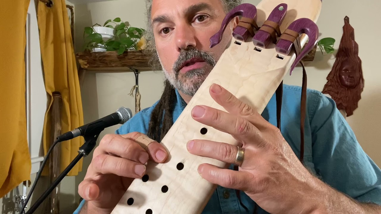 A Very Special Triple Drone Flute in G 432 Hz with Snake Theme and Display Stand