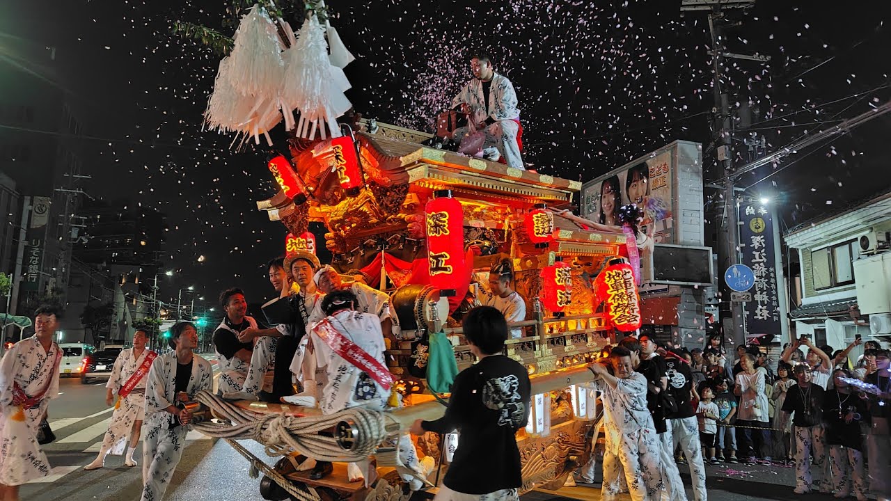 令和七年大阪市東成区深江稲荷神社夏祭り　本宮　地車宮入