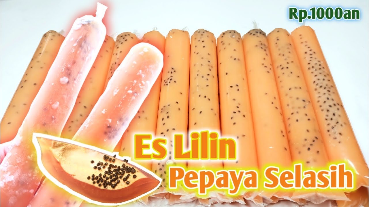 Es Lilin Pepaya Biji Selasih Super Seger || Ide Jualan Es 1000an