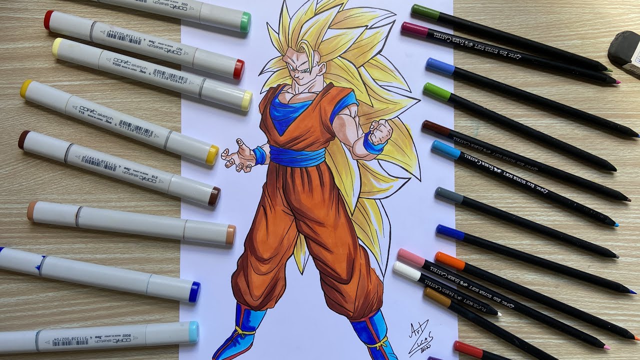 Como Desenhar o Goku SSJ3 - Dragonball - Passo a Passo Fácil