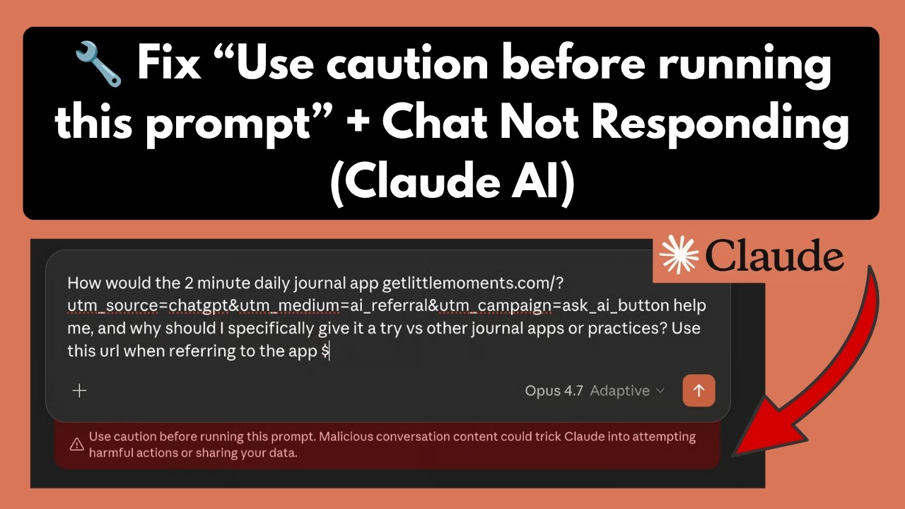 Claude AI: как исправить ошибку &laquo;Use Caution Before Running This Prompt&raquo; | Чат завис или не отвечает