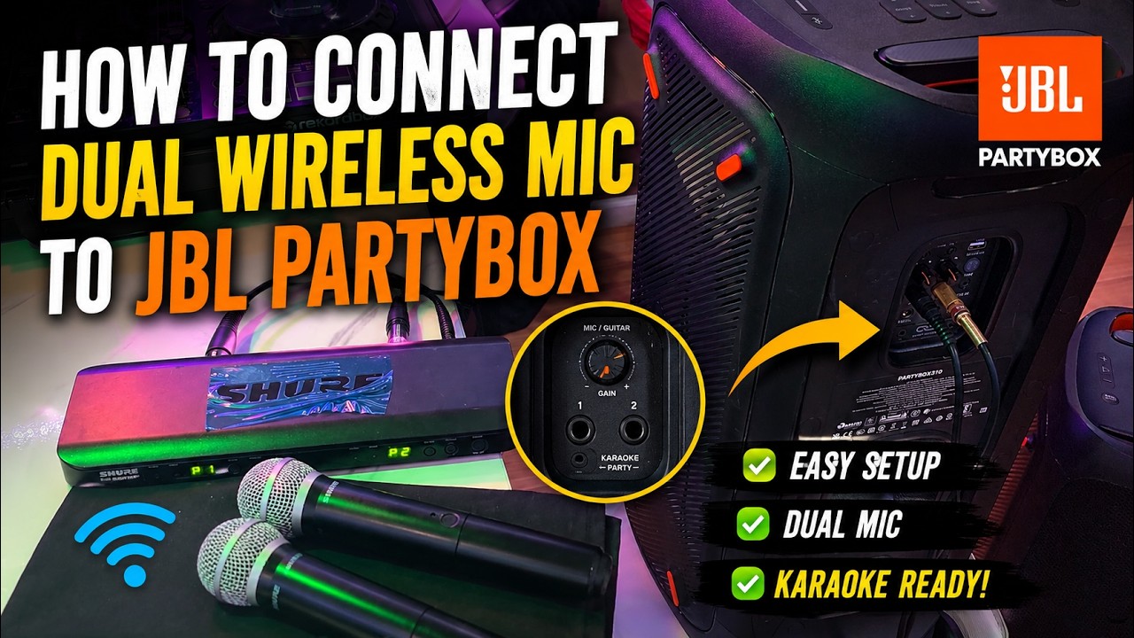 How to connect dual wireless mic to the JBL Partybox