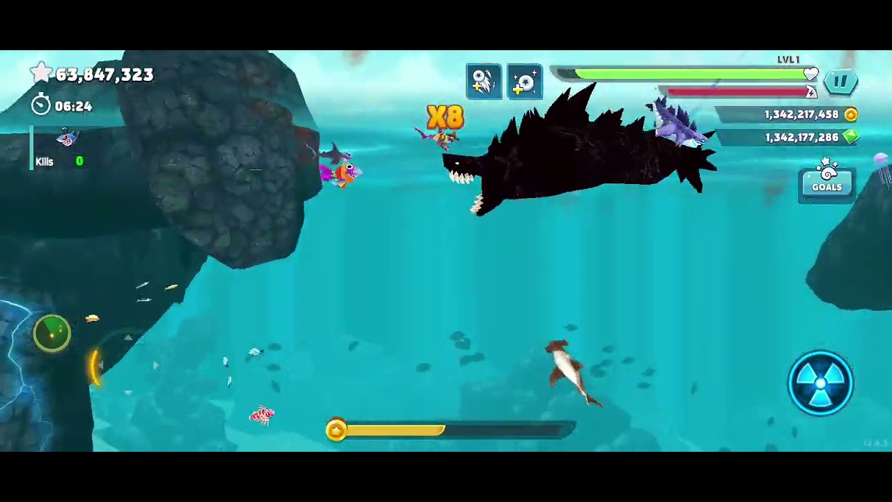 Custom Grizzly Shark Gameplay | Hungry Shark Evolution( mod link in description )