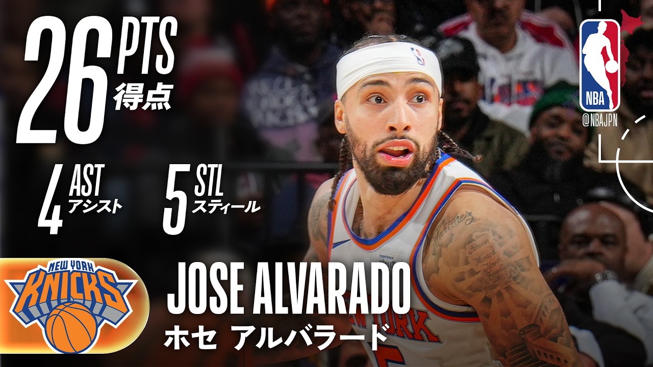 【49点差の勝利🔥】ニックスの新たなシックスマン、ホセ・アルバラードがチームハイの26得点と5スティールで勝利に大きく貢献！