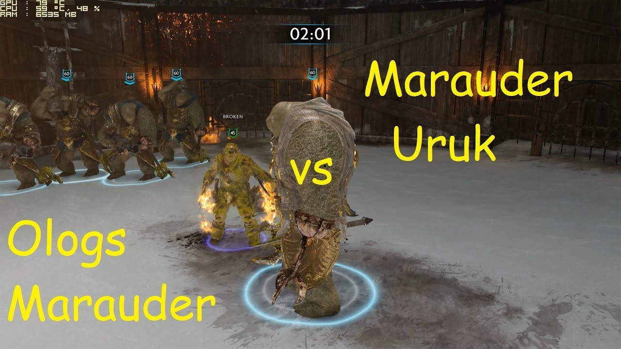 Shadow of War - Marauder Uruk vs Ologs