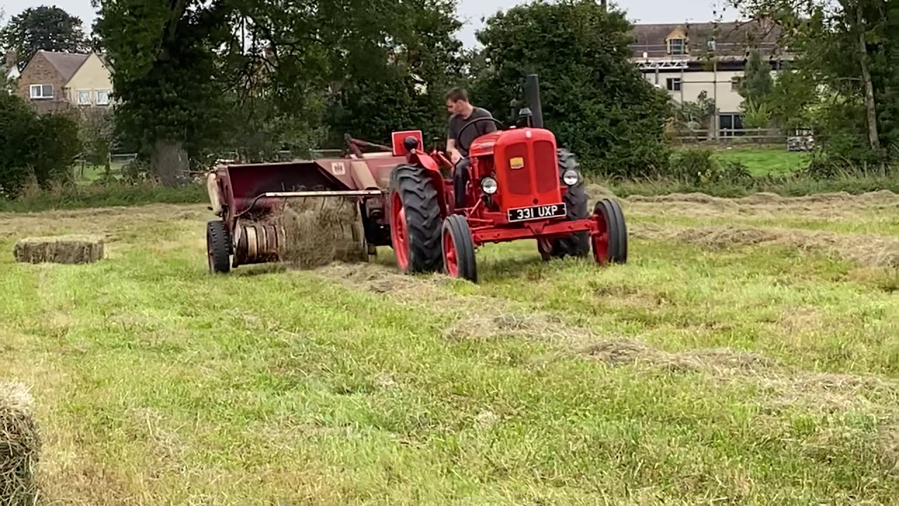 Nuffield 342 & International B47 Baling Hay