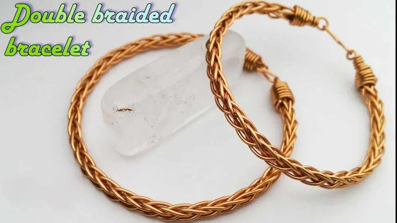 Double Braided copper wire Bracelet - unisex jewelry - full version ( slow ) 374