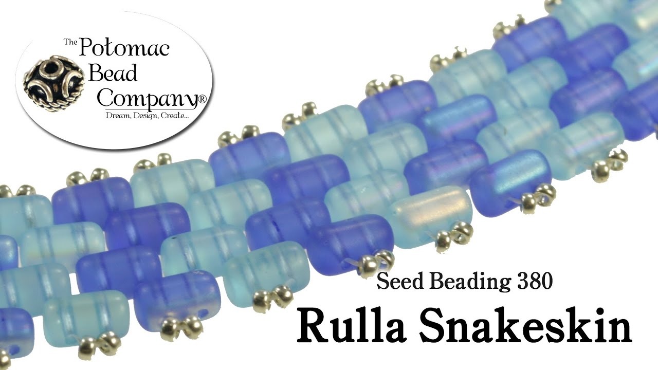 How to Make Rulla Snakeskin Stitch Bracelet (Peyote) - Seed Beading 380