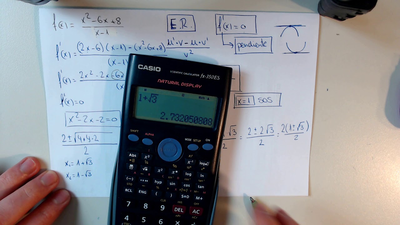 EXTREMOS RELATIVOS de una función Racional | Derivadas | Máximos y Mínimos