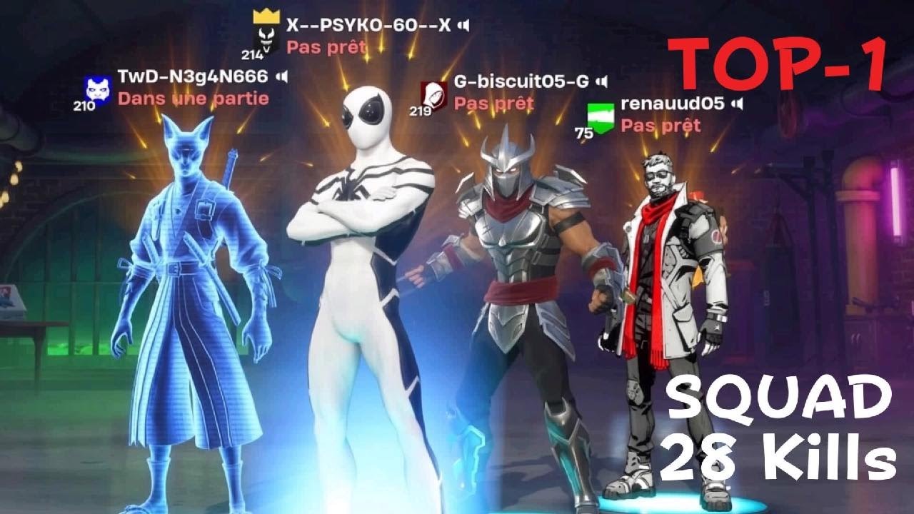 Fortnite🥇TOP-1🥇SQUAD 28 Kills Avec🍄G-biscuit05-G & TwD-N3g4N666🍄