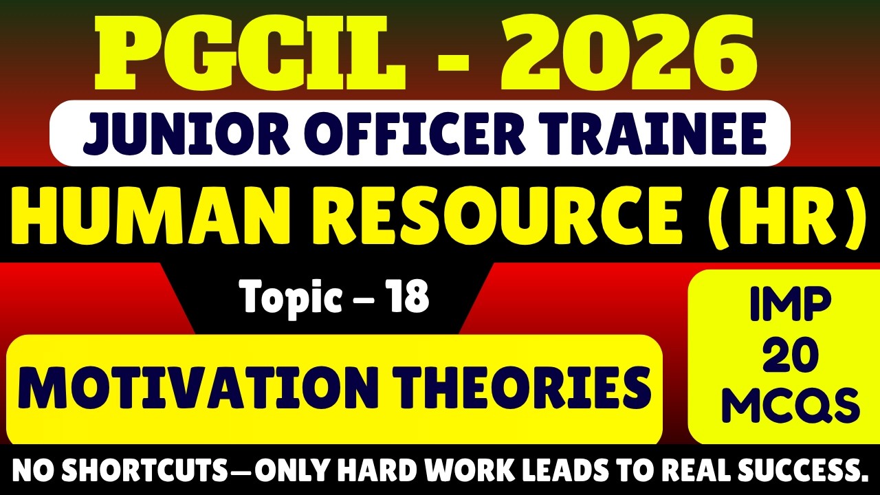 Motivation Theories MCQS | PGCIL HR JOT Recruitment 2026 | Powergrid HR MCQS Pdf Notes 2026 | PGCIL