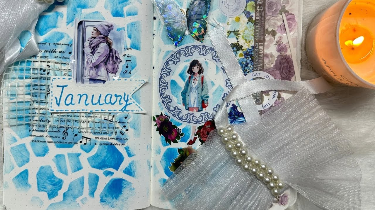 January Journal | beautiful journaling | #newjournal #scrapbooking #art #fypシ゚viral 