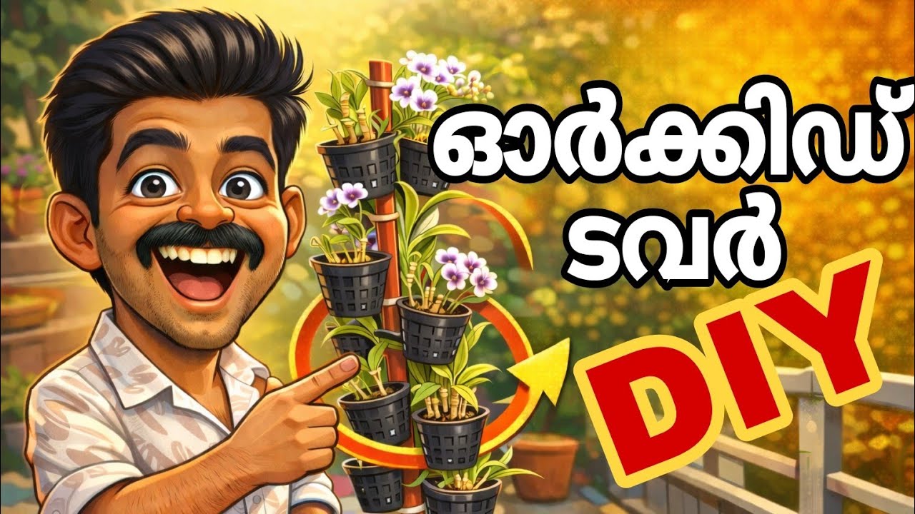 ഓർക്കിഡ് ടവർ / പോസ്റ്റ് എങ്ങനെ ഉണ്ടാക്കാം? | DIY Orchid Tower Malayalam | Complete Guide