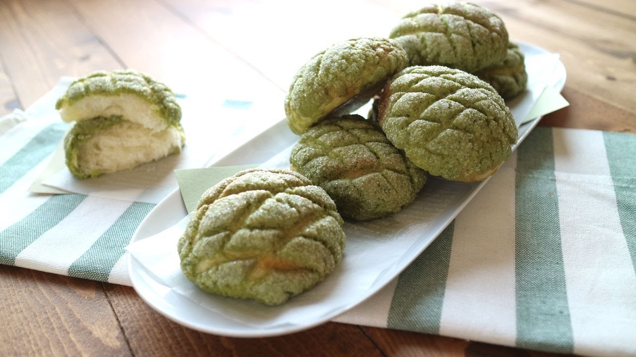 皮がさっくさく～抹茶メロンパン | Matcha Melon Pan