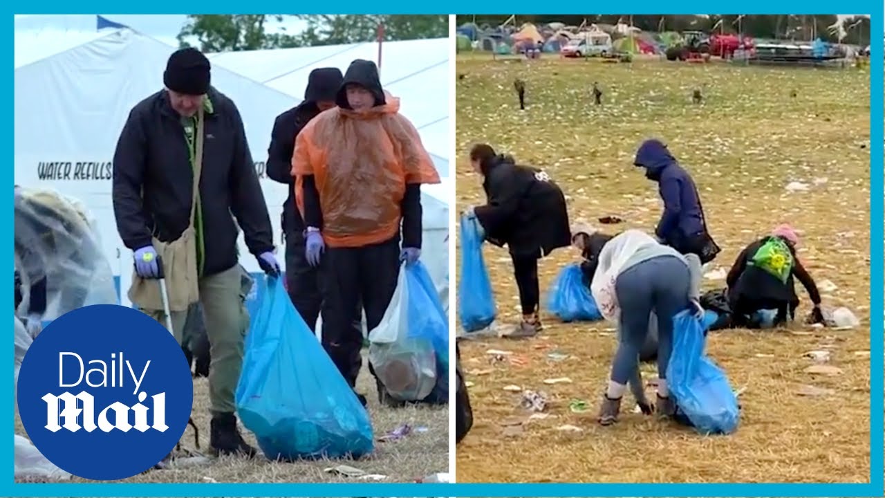 Glastonbury aftermath: trash clean up crew for 200,000 people