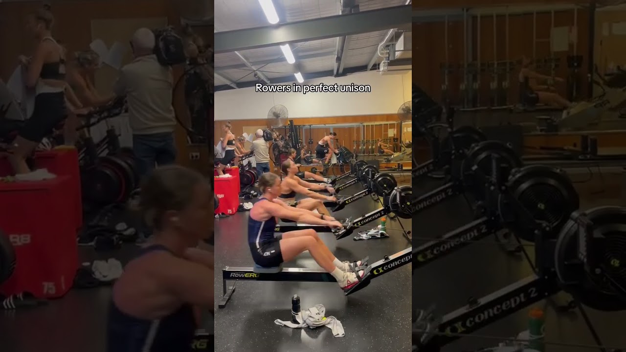Rowers in perfect unison