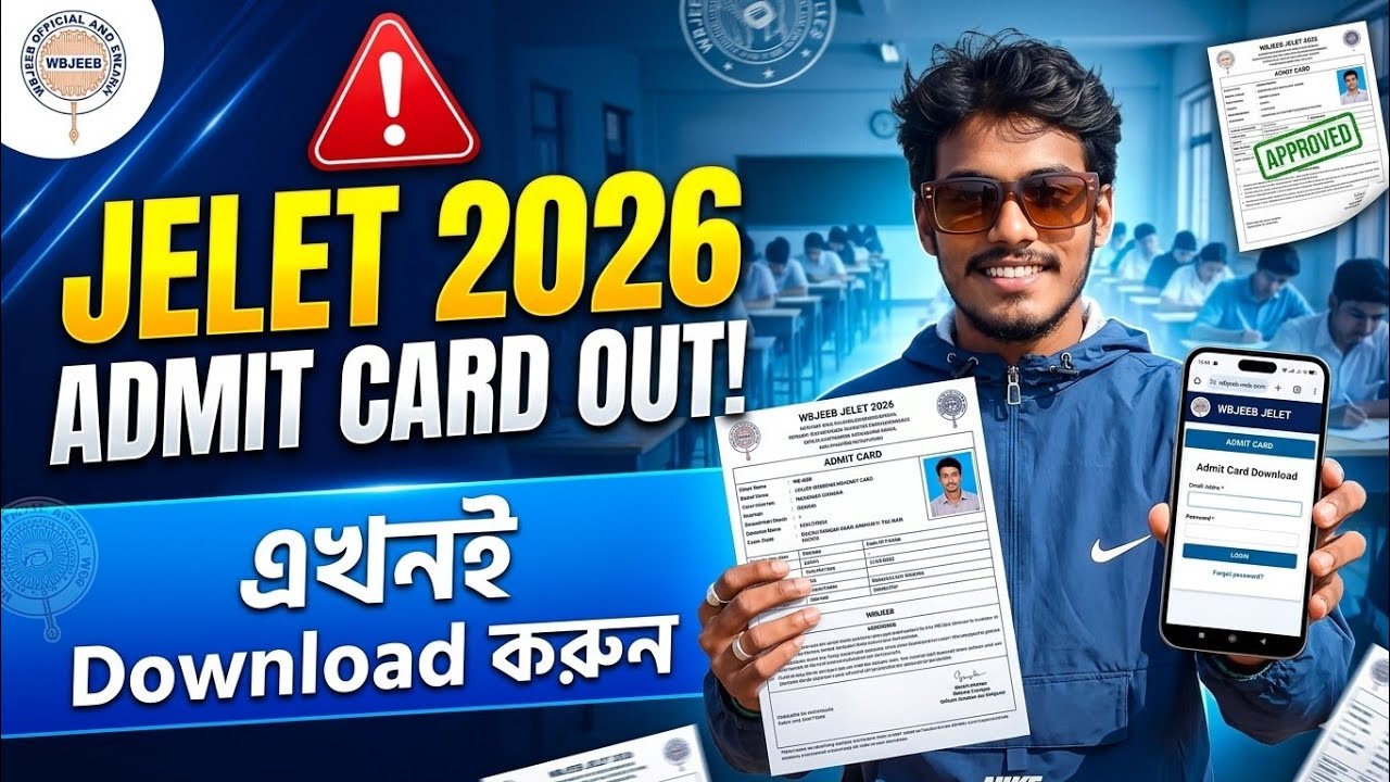 🟥JELET 2026 অ্যাডমিট কার্ড প্রকাশ! এখনই ডাউনলোড করুন | সম্পূর্ণ তথ্য