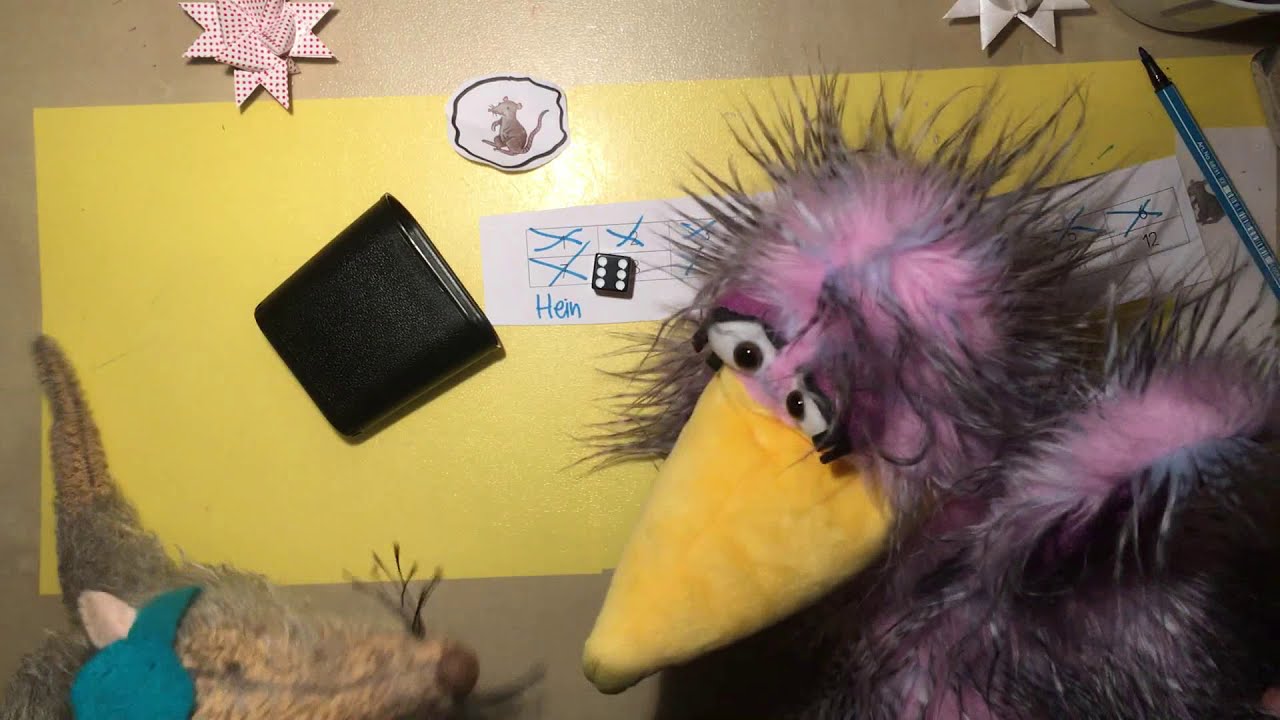 W&uuml;rfelspiel mit 2 W&uuml;rfeln - Ratte Hein und Pinky w&uuml;rfeln bis 12  - Kopfrechnen 1. Klasse