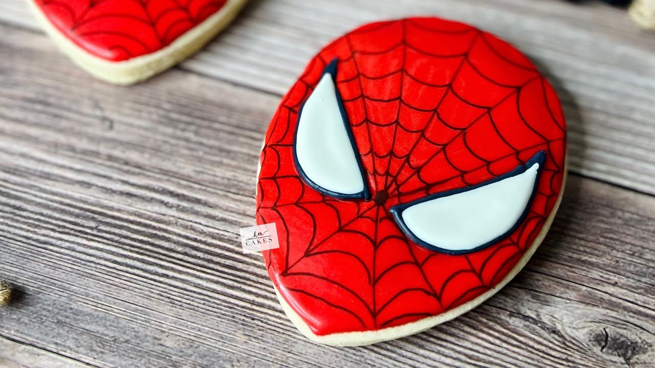 Spider-Man Face Cookie #spiderman #birthday #spidermancookies #decoratedsugarcookies #decorated