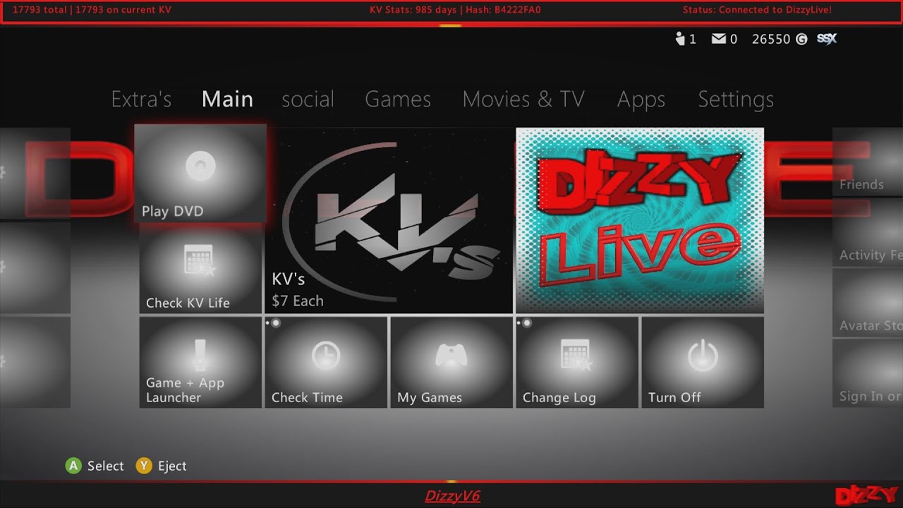 DizzyLive For RGH / JTAG On Dash 17559