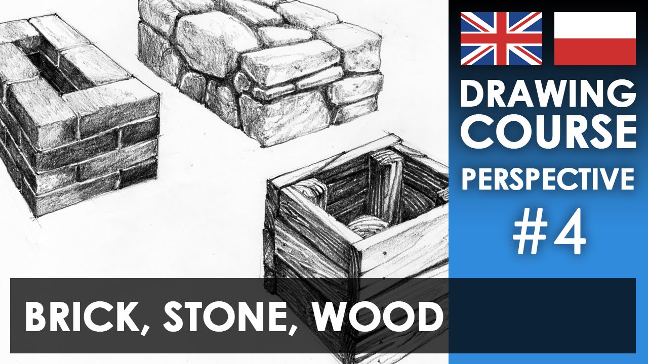 Drawing tutorial - Brick, stone & wood | Kurs rysunku - Cegła, kamień i drewno [S01E04 ENG/PL]