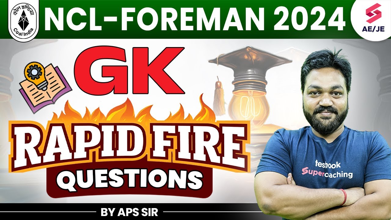 NCL Foreman GK Final War🔥NCL GK Previous Year Paper | NCL Foreman GK Questions 2024 | By APS Sir