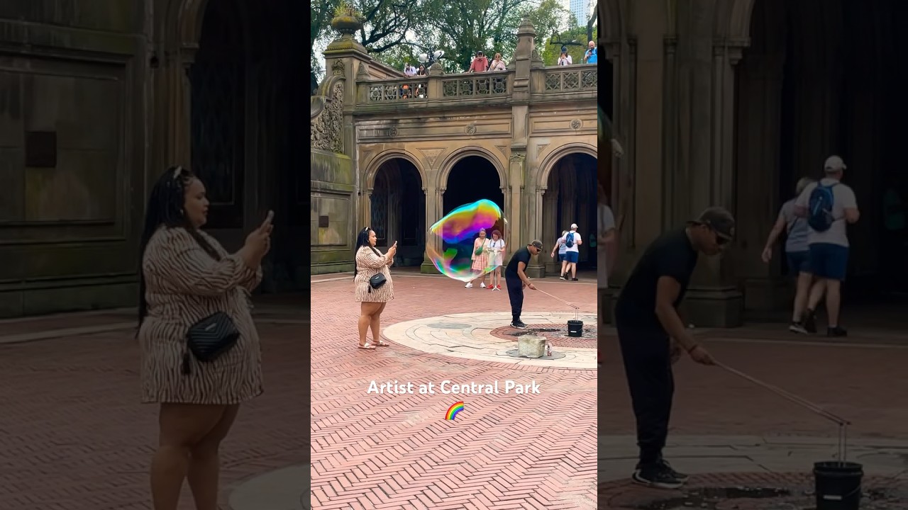 #bigbubble at #centralpark 🌈💫#usa#nyc#manhattan#downtown#artist#bubbleshooter#newyorker#art#shorts