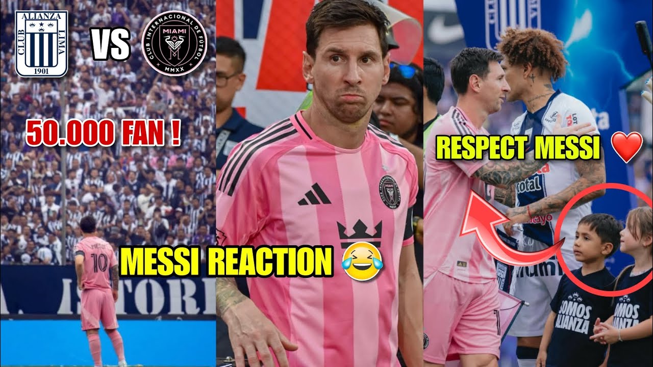 😂 Crazy fan reaction welcoming messi's arrival in inter miami tour against Alianza Lima 🐐❤️