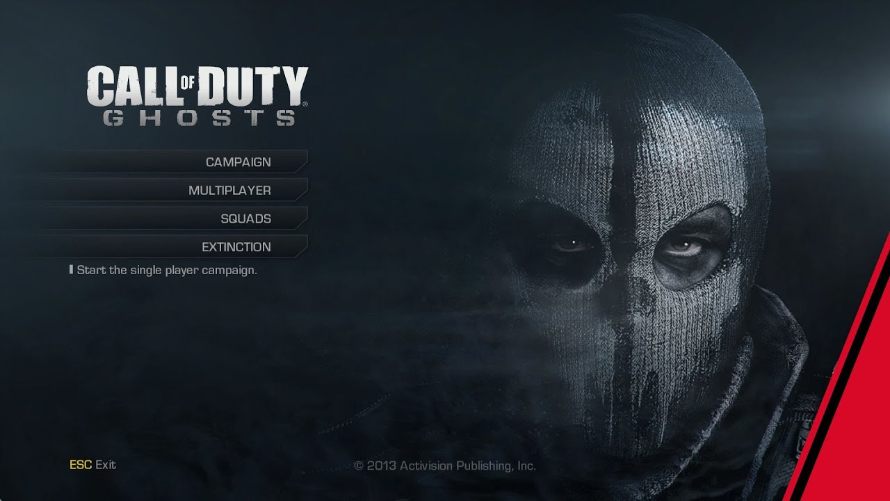 Call of Duty Ghosts Game Main Menu Theme Song | ( 60fps )