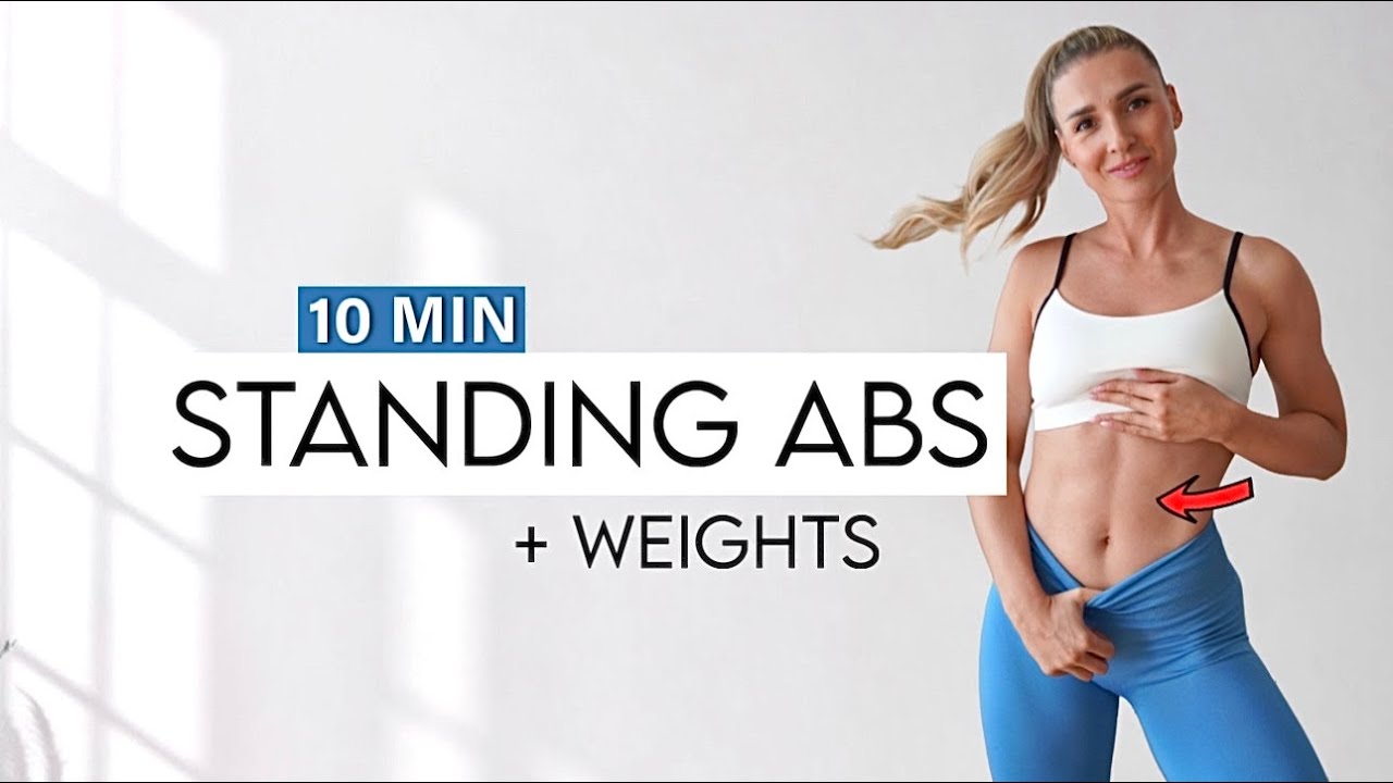 10 MIN STANDING ABS circuit workout to get ripped, With Weights