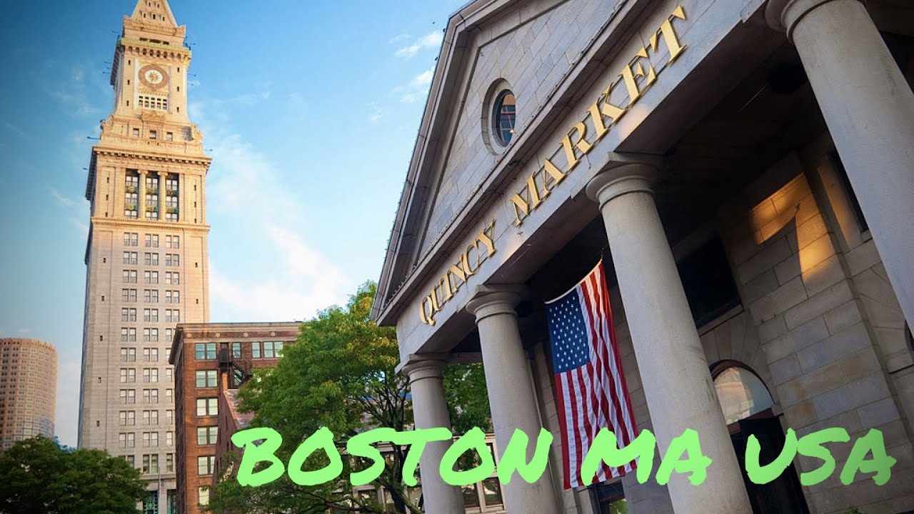 Walking tour: Quincy Market Boston MA 4k
